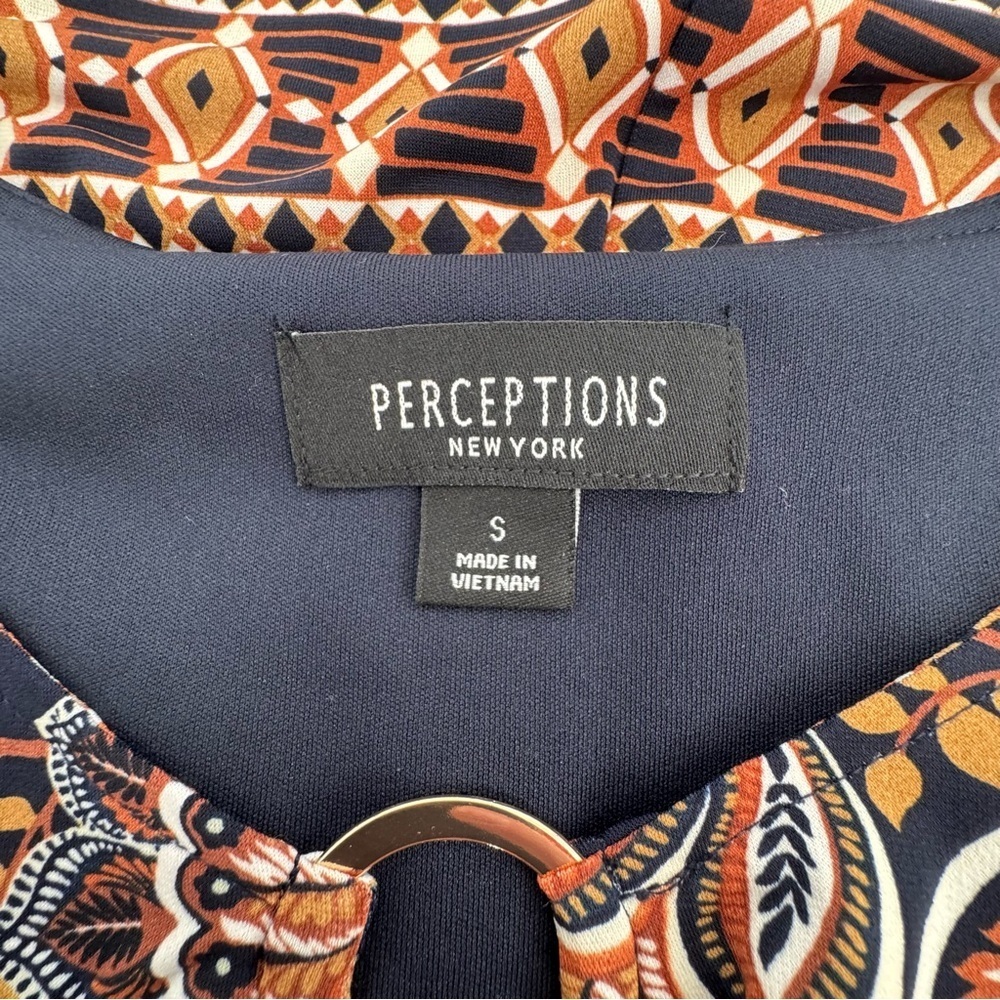 NWT Perceptions Black Brown Sleeveless Floral Geometric Midi Dress Size Small - Picture 4 of 10